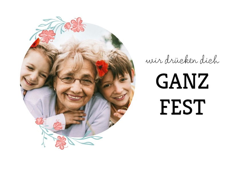 Fotopostkarte Drücke dich Kranz