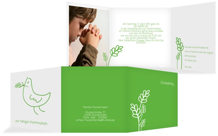 Einladungskarte Kommunion Gräser Einladungskarte Kommunion Gräser
