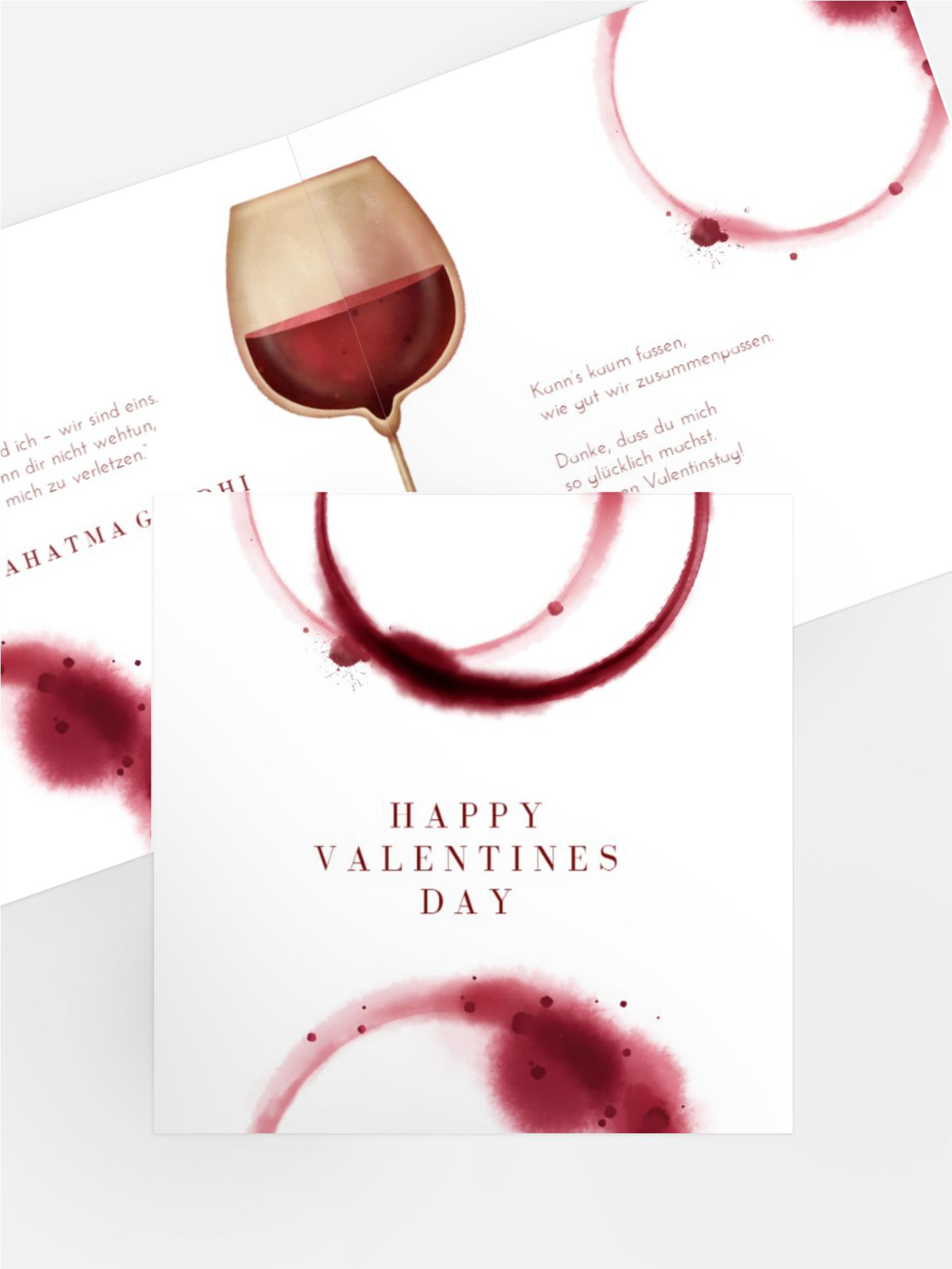 Valentinskarte Romantische Spuren