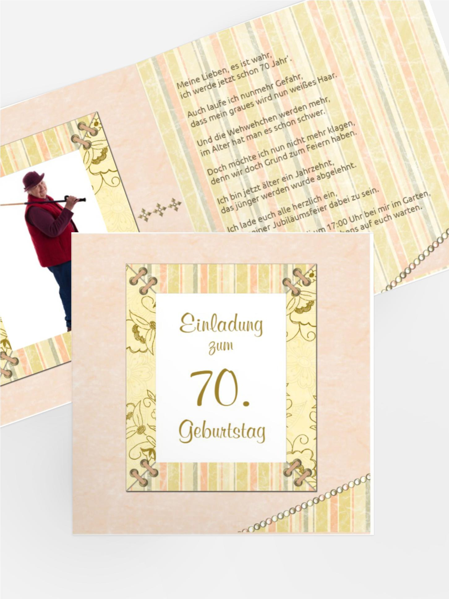 Geburtstagseinladungskarte Nostalgie 70 Foto