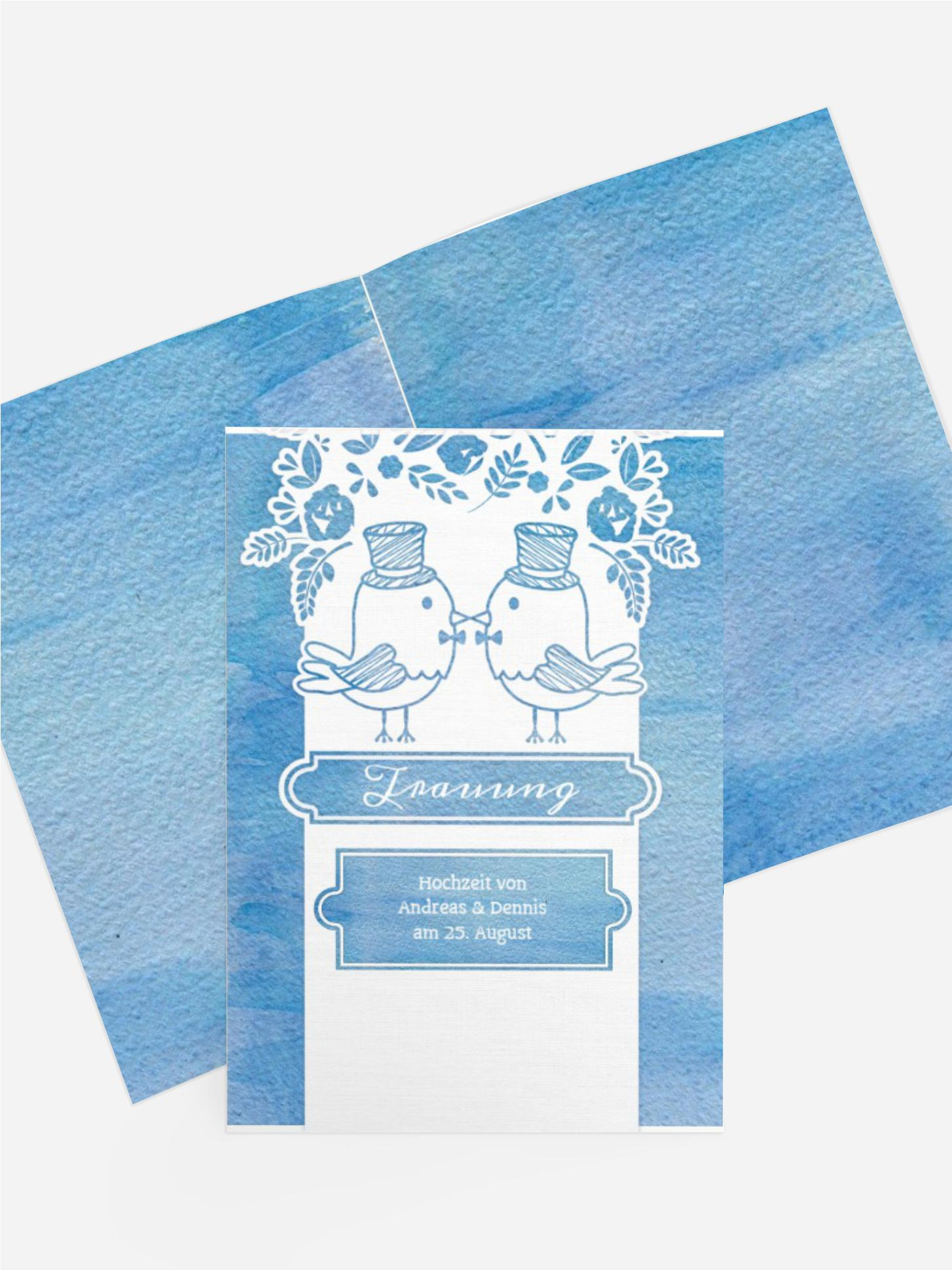 Kirchenheft Umschlag Vogelpaar Zylinder