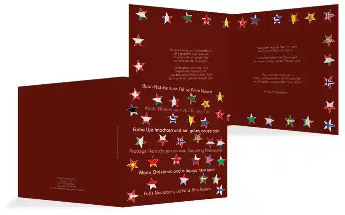 Weihnachtskarte Privat Flaggensterne