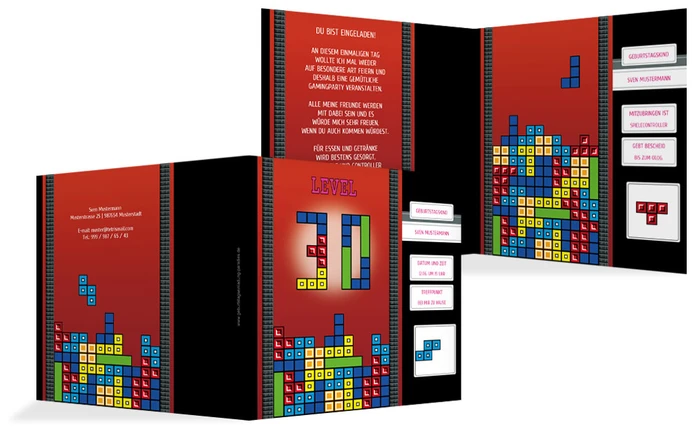 Einladung zum Geburtstag 8bit Game 30