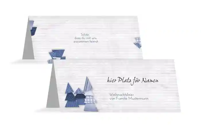 Tischkarte Weihnachten Schnipselbaum
