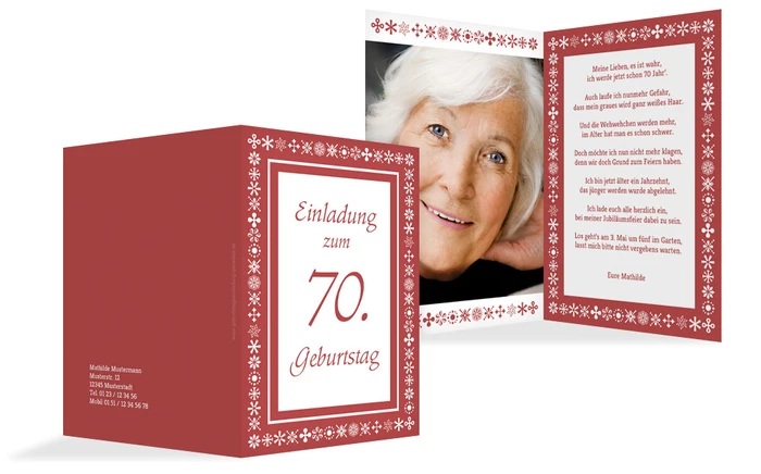 Geburtstagseinladung florale Elemente 70 Foto Geburtstagseinladung florale Elemente 70 Foto