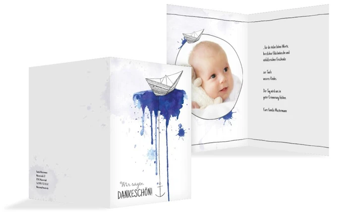 Taufe Danke Origamischiff