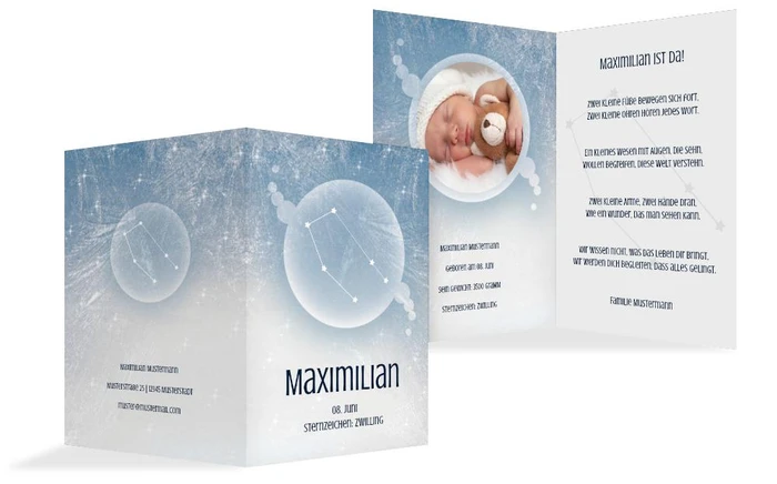 Geburtskarte Sternzeichen Zwilling Geburtskarte Sternzeichen Zwilling