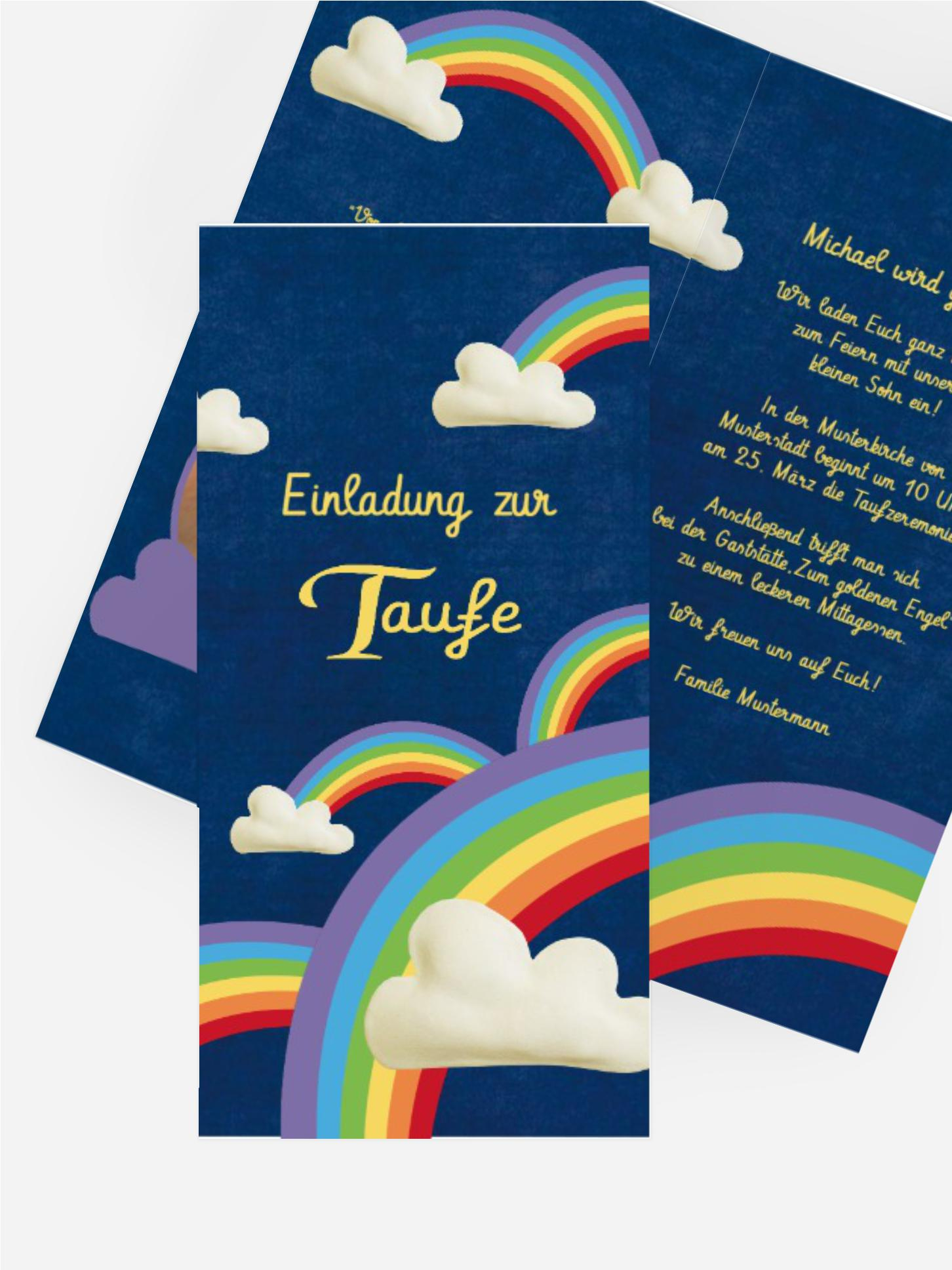 Taufkarte Regenbogenfantasie Taufkarte Regenbogenfantasie