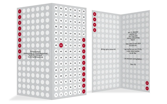 Geburtstagskarte Zahlenspiel 50 Geburtstagskarte Zahlenspiel 50