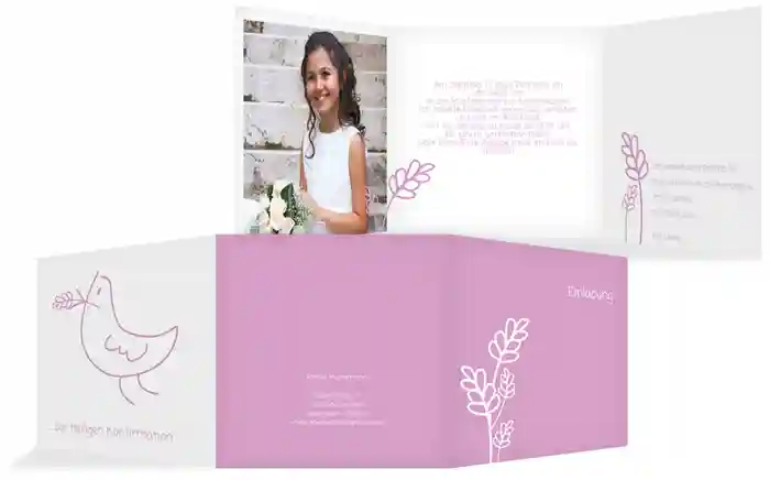 Einladungskarte Konfirmation Gräser