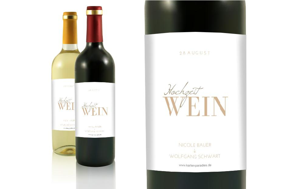 Flaschenetikett Hochzeit Textüberlagerung