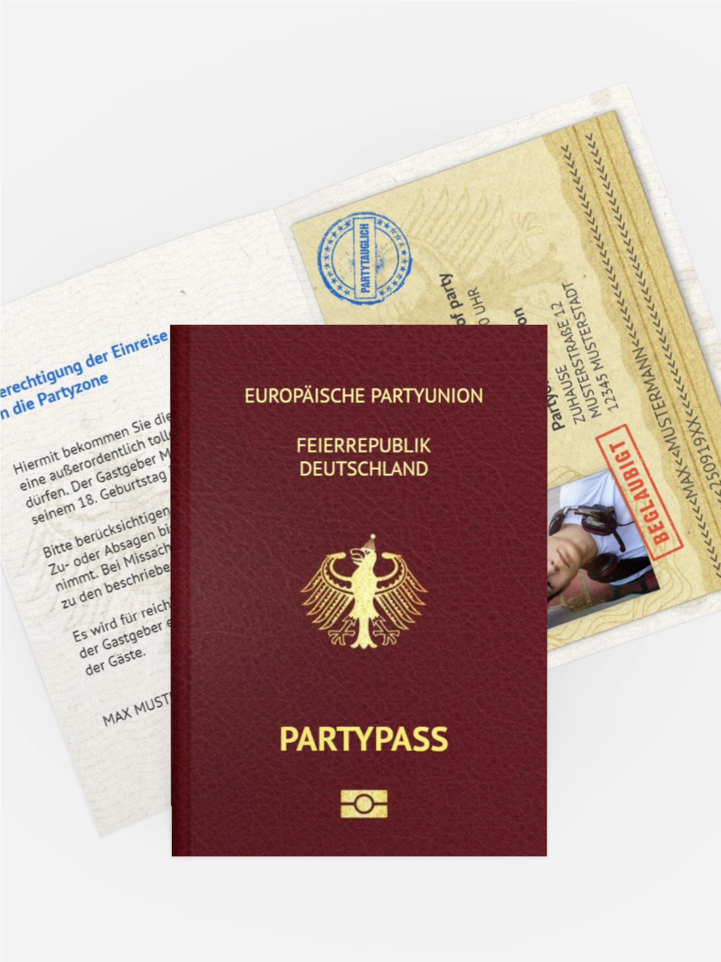 Geburtstagseinladung Pass 18 Geburtstagseinladung Pass 18
