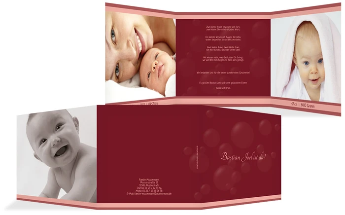 Karte zur Geburt bubbles Karte zur Geburt bubbles