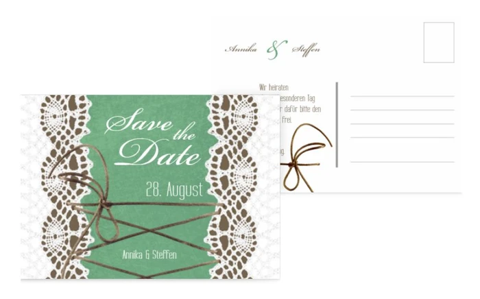 Save the Date Karte Vintage Schleife