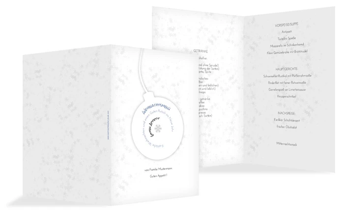 Menükarte Schriftkugel