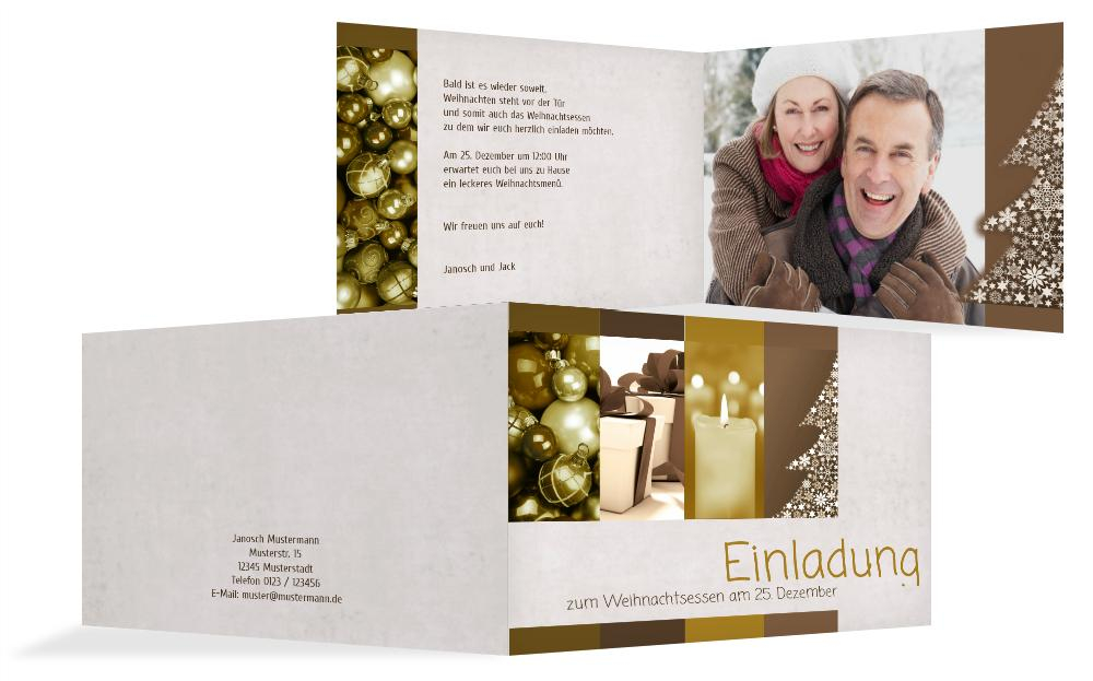 Weihnachtseinladung Privat Farbklang
