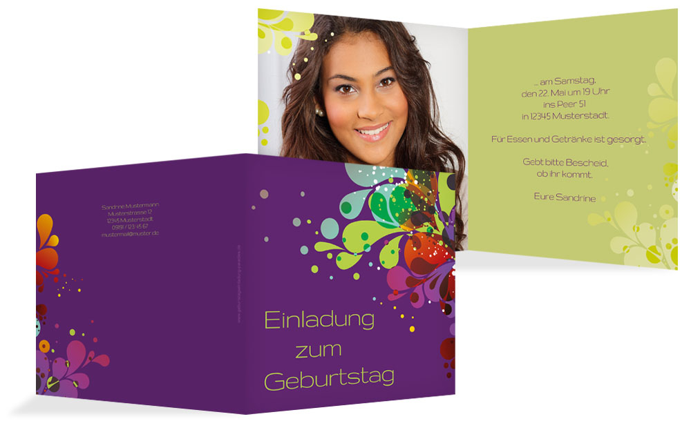 Geburtstag Einladung Farbenspiel Foto Geburtstag Einladung Farbenspiel Foto