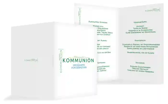Menükarte Kommunion Script