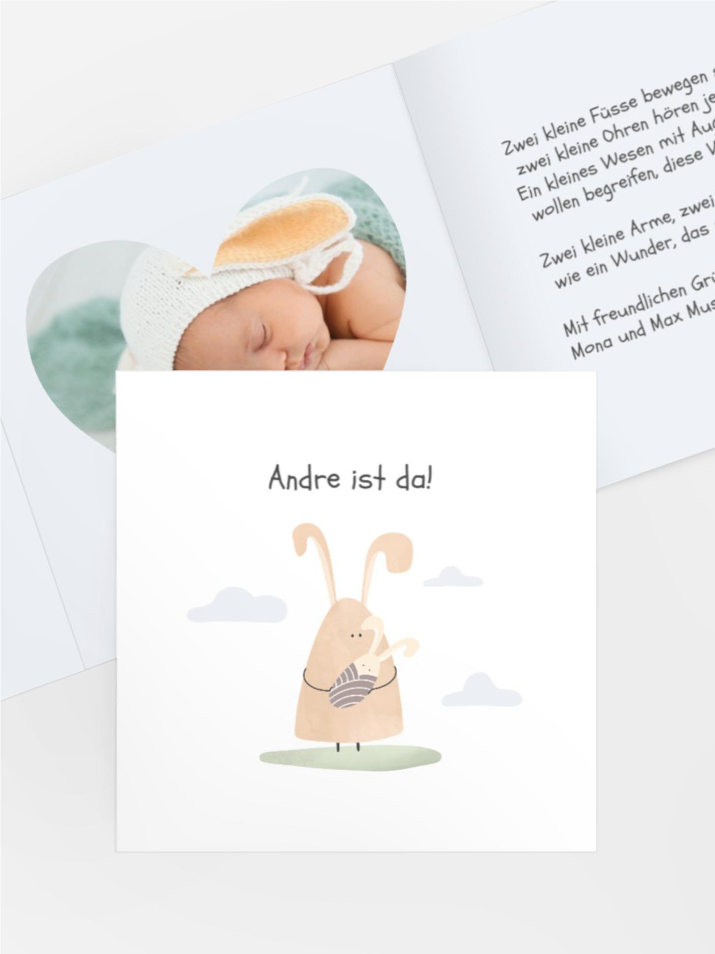Geburtskarte Hase