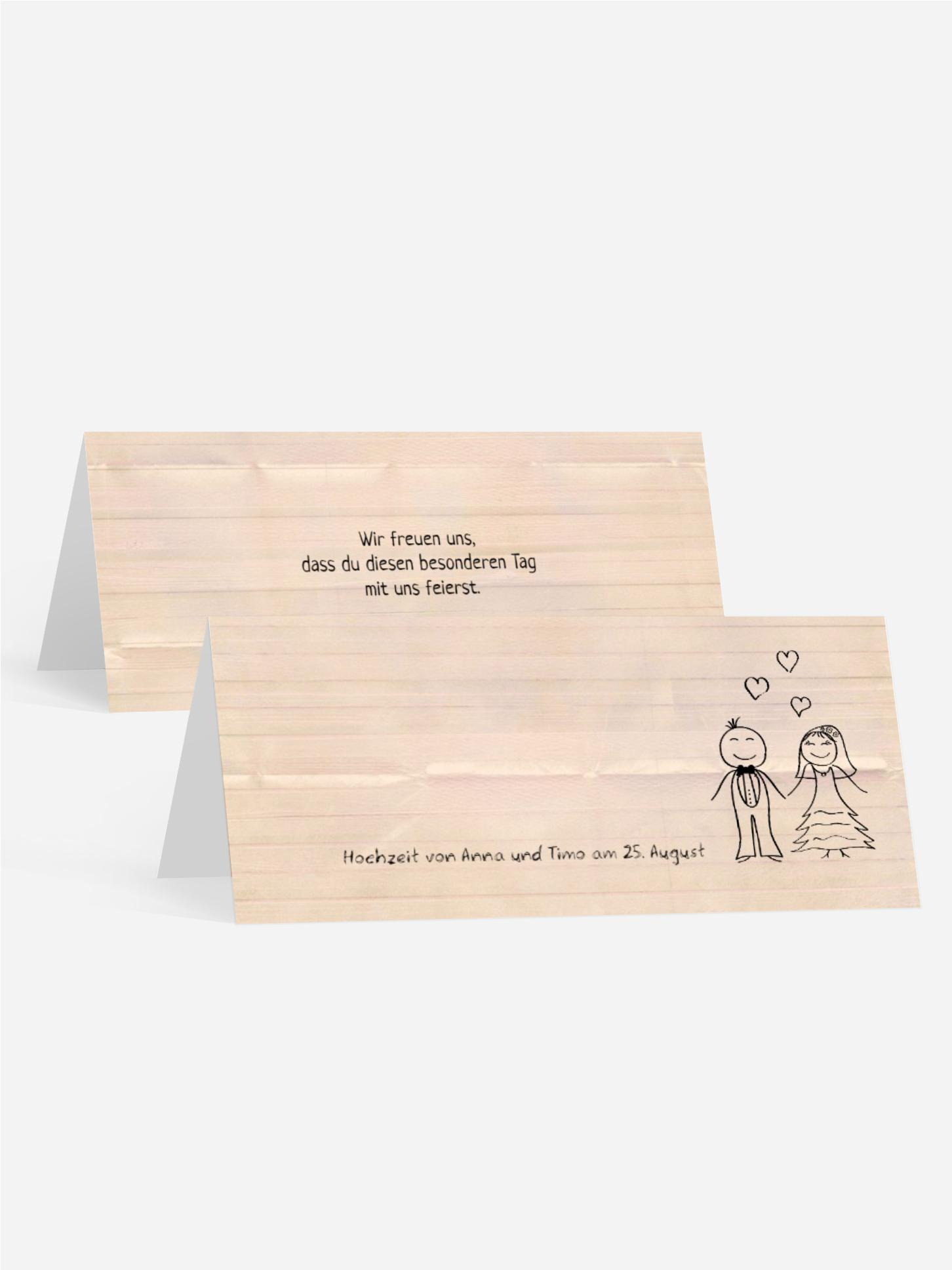 Tischkarte zur Hochzeit Sweet Love