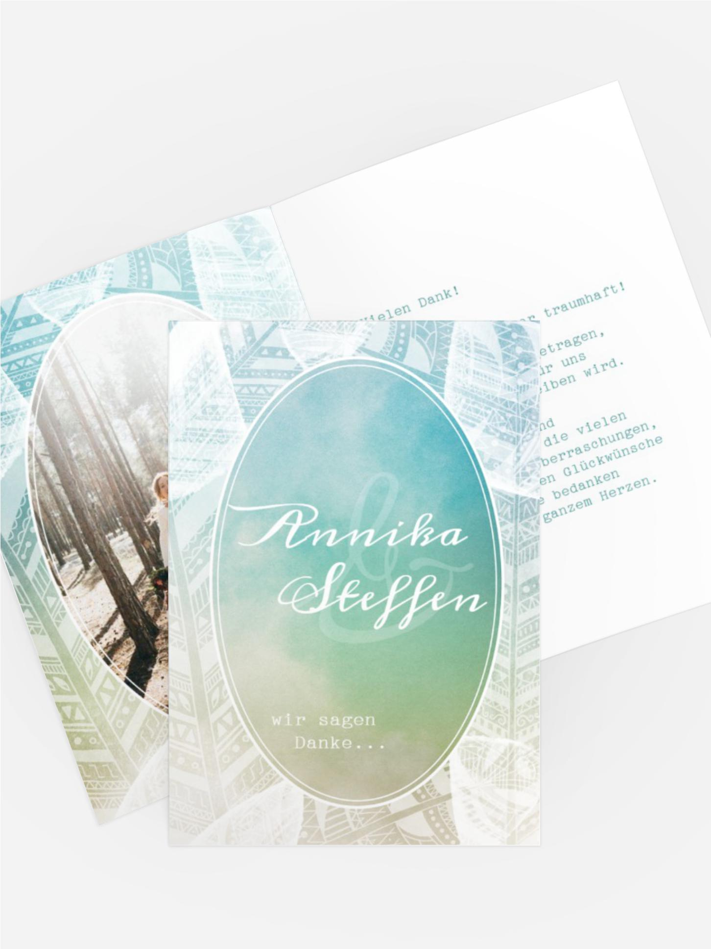 Hochzeit Danksagung Federleicht