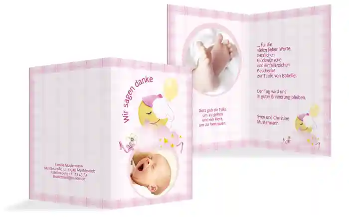 Dankeskarte Taufe Mond Dankeskarte Taufe Mond