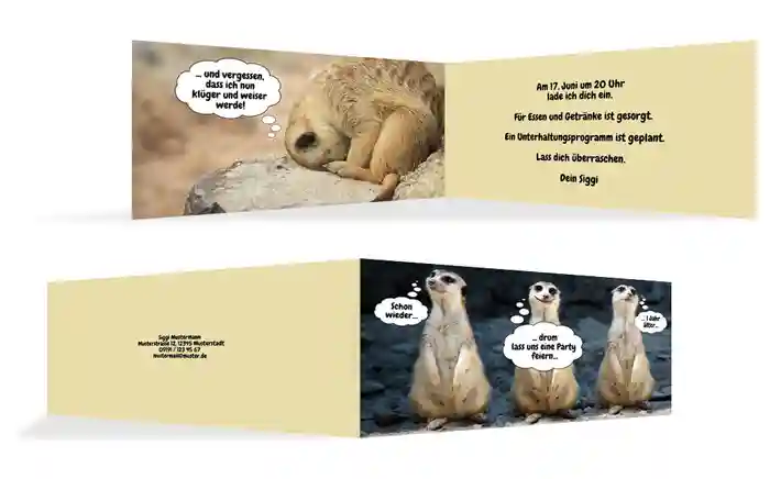 Geburtstageinladung Erdmaennchen