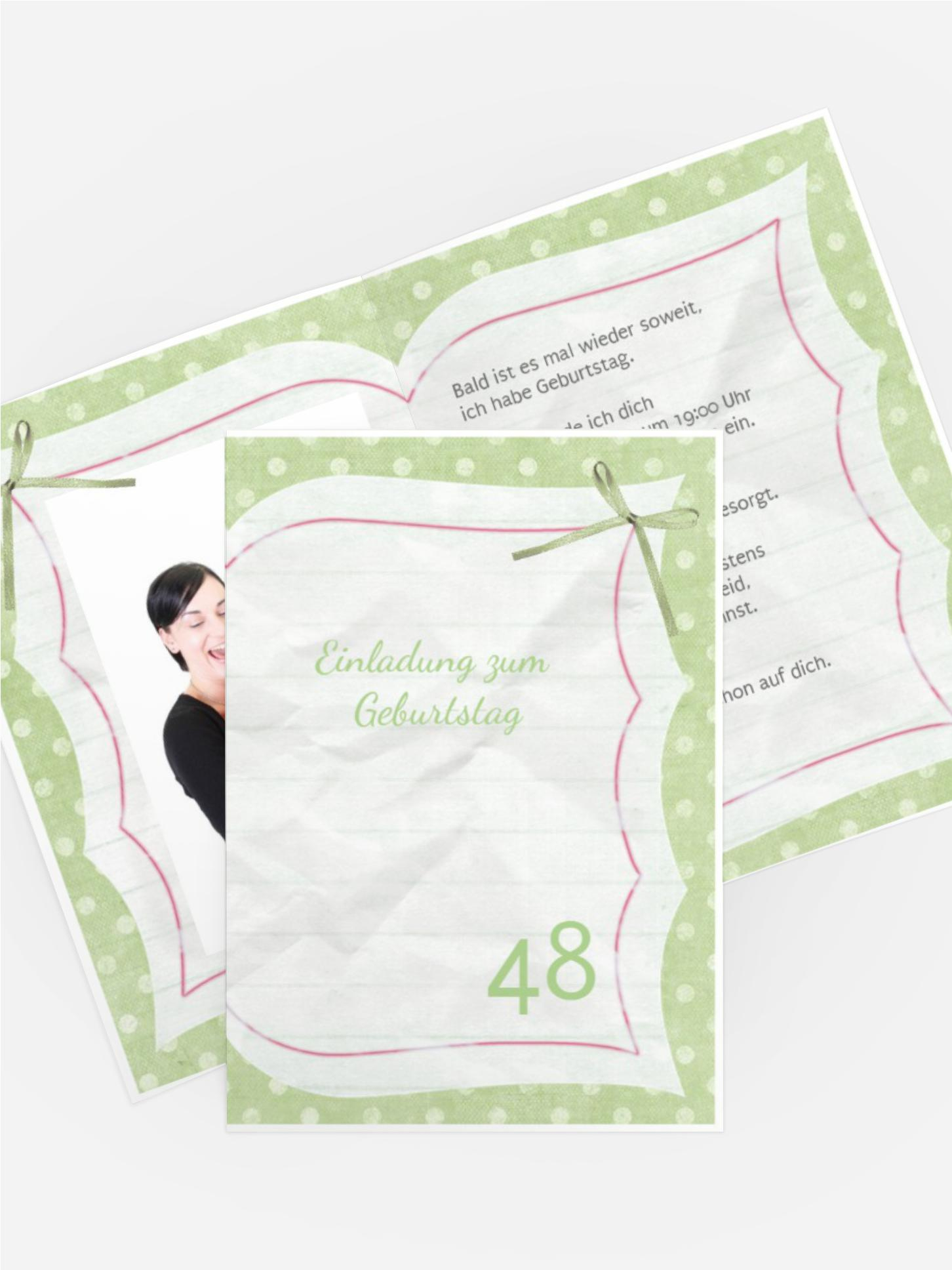 Einladungskarte zum Geburtstag Gedichtebuch Foto