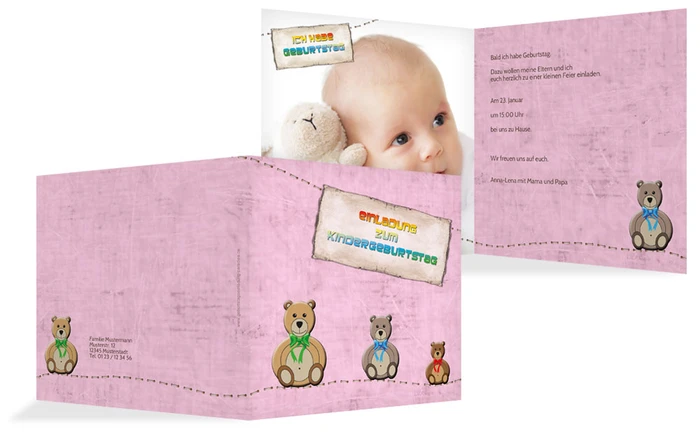 Einladungskarte Geburtstag Bärchen Foto Einladungskarte Geburtstag Bärchen Foto