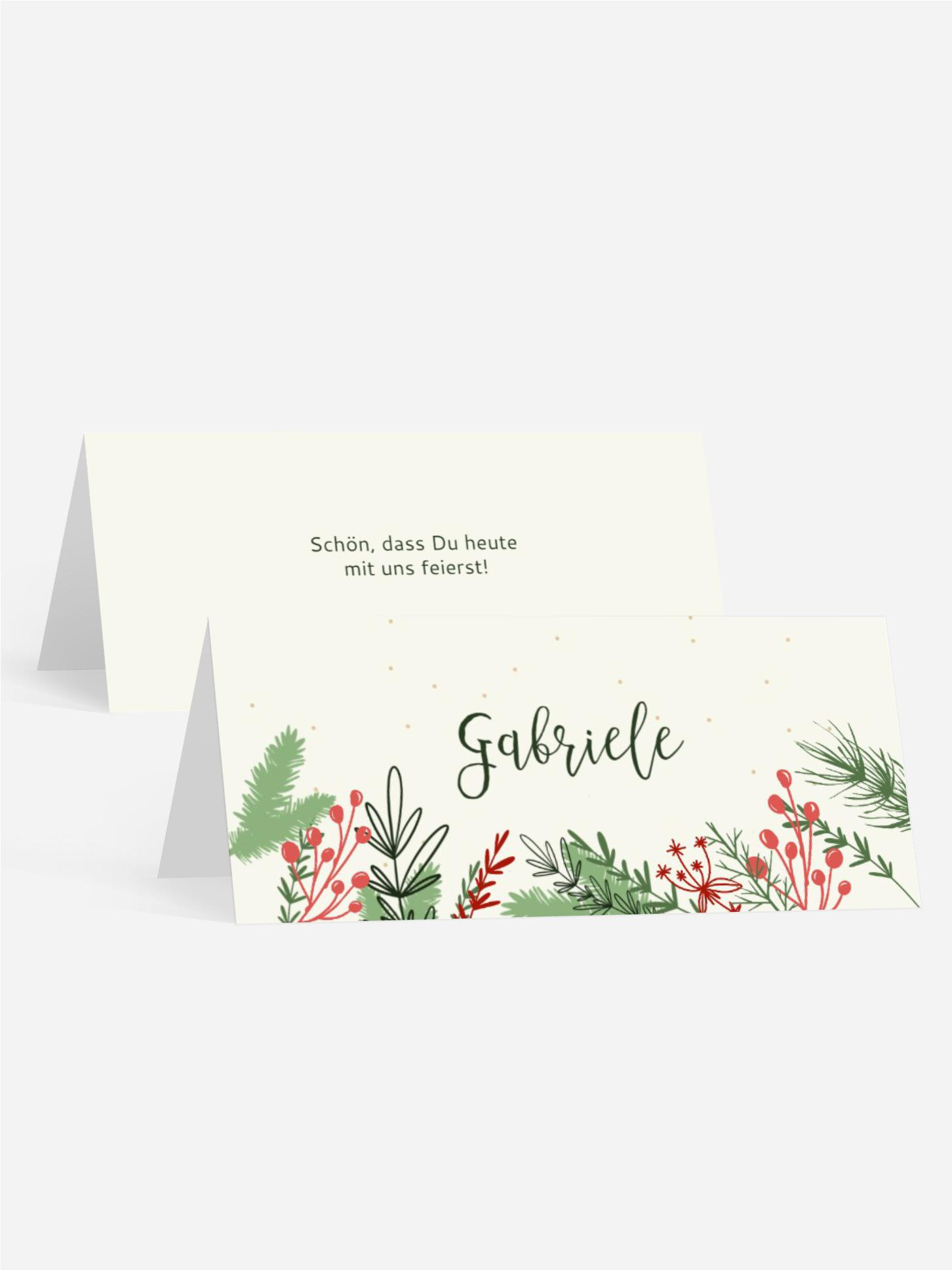 Weihnachtstischkarte Mistel-Glück