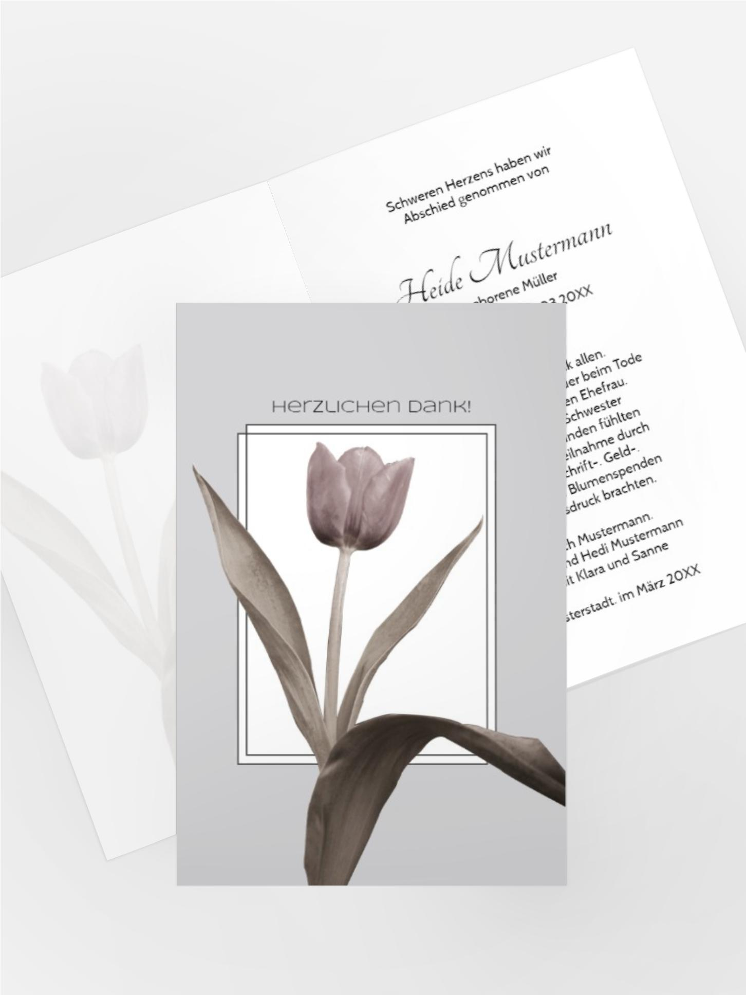 Dankeskarte Tulpe hoch