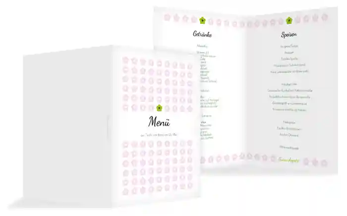 Taufe Menükarte Blumentapete Taufe Menükarte Blumentapete