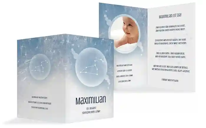 Geburtskarte Sternzeichen Löwe