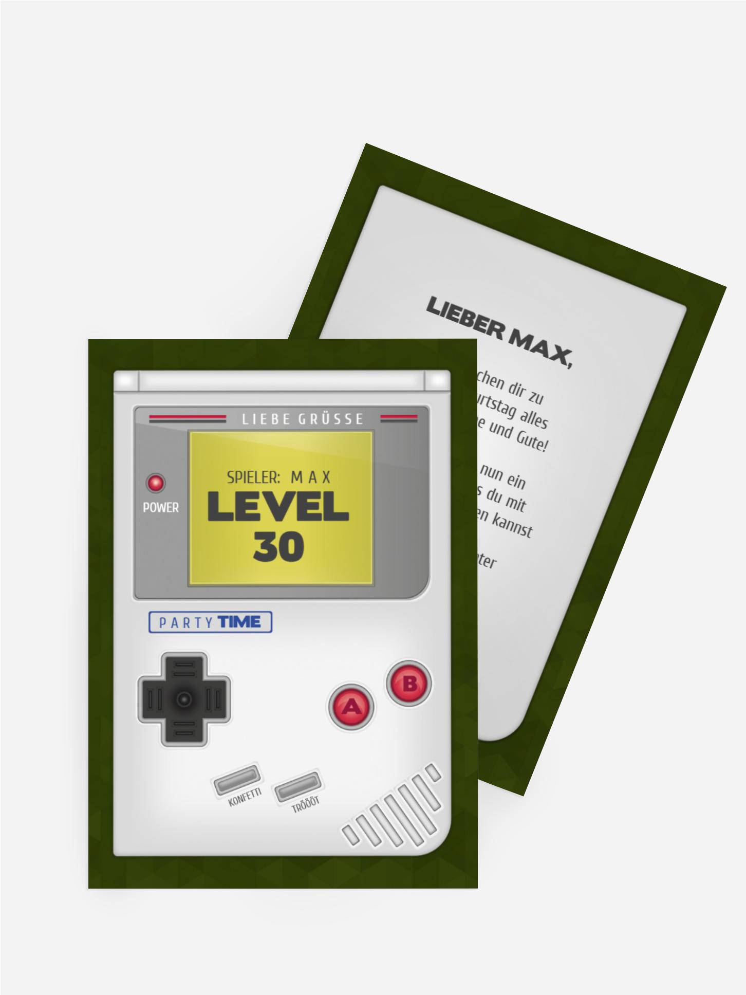 Glückwunschkarte zum Geburtstag Gamer