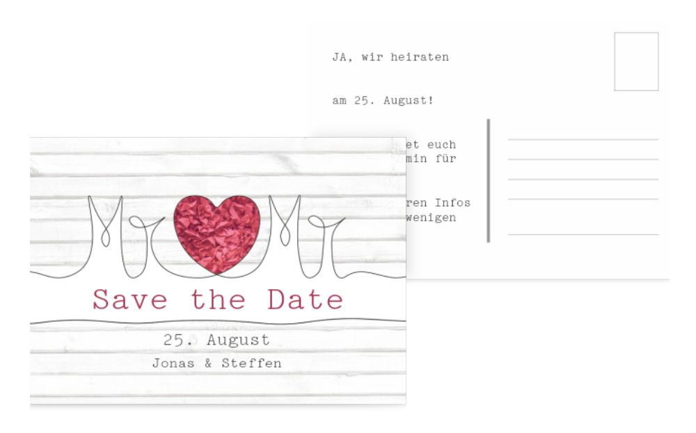 Save the Date Karte zur Hochzeit Mr+Mr Save the Date Karte zur Hochzeit Mr+Mr