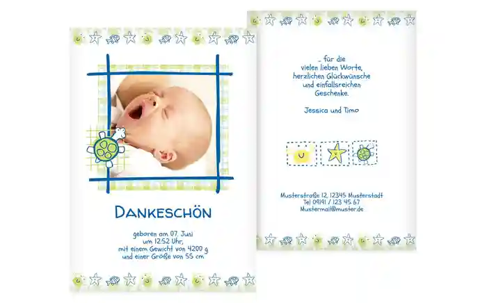 Dankeskarte Geburt Smart