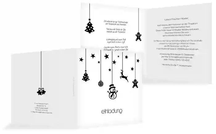 Einladung zu Weihnachten Geschäftlich Schmuckelemente