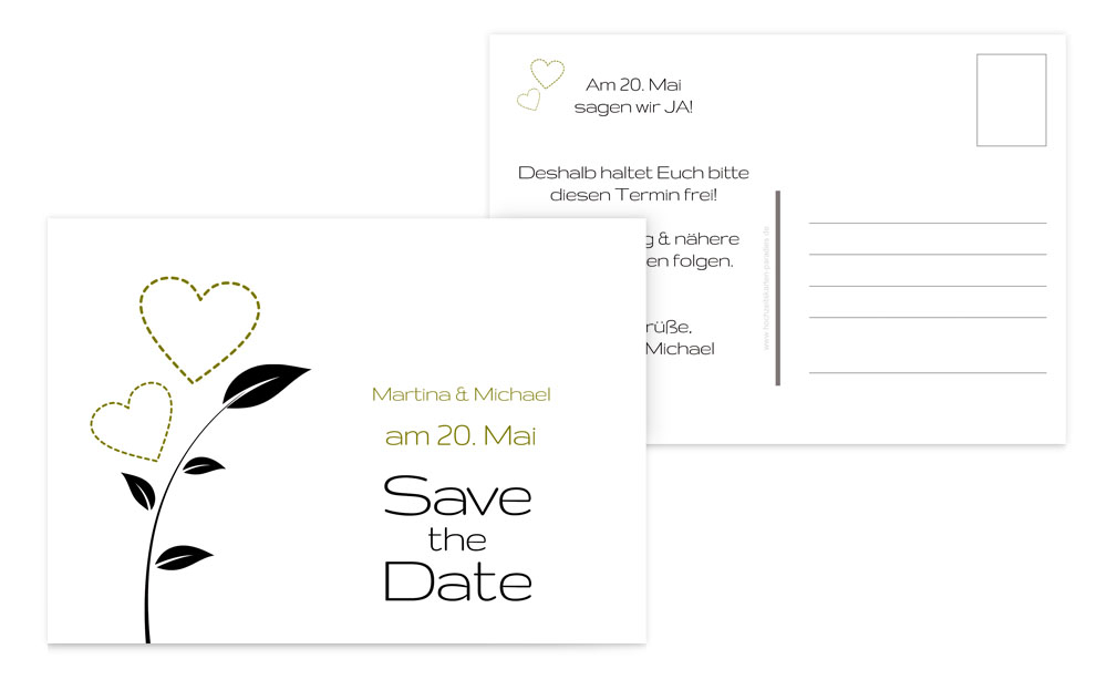 Save the Date Herzblume
