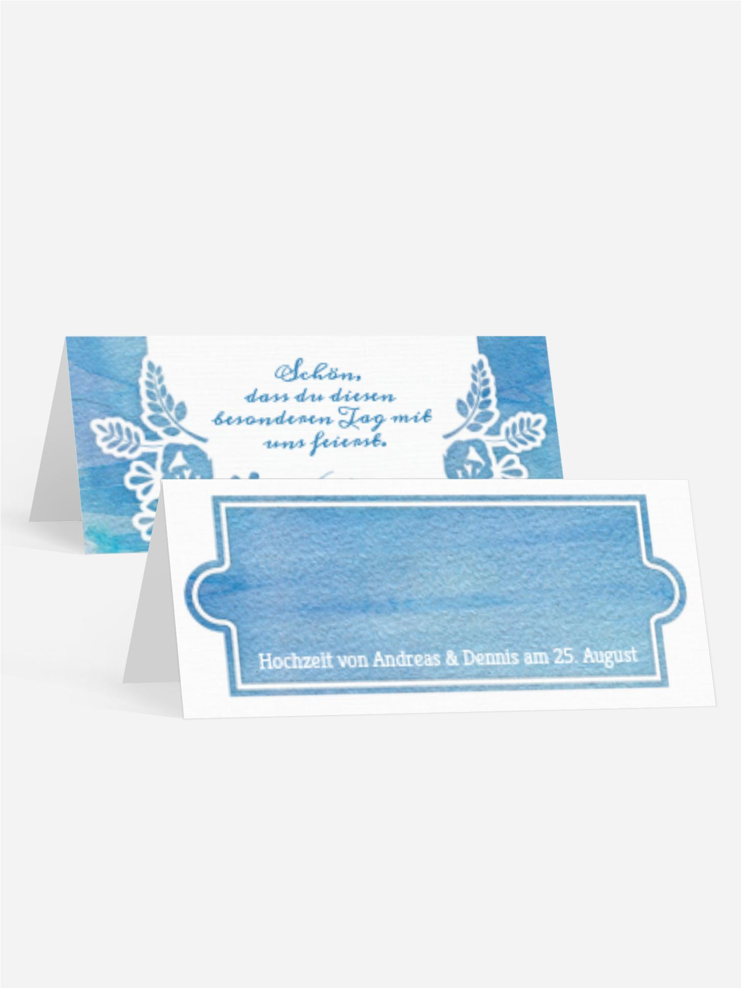 Hochzeitstischkarte Vogelpaar Zylinder