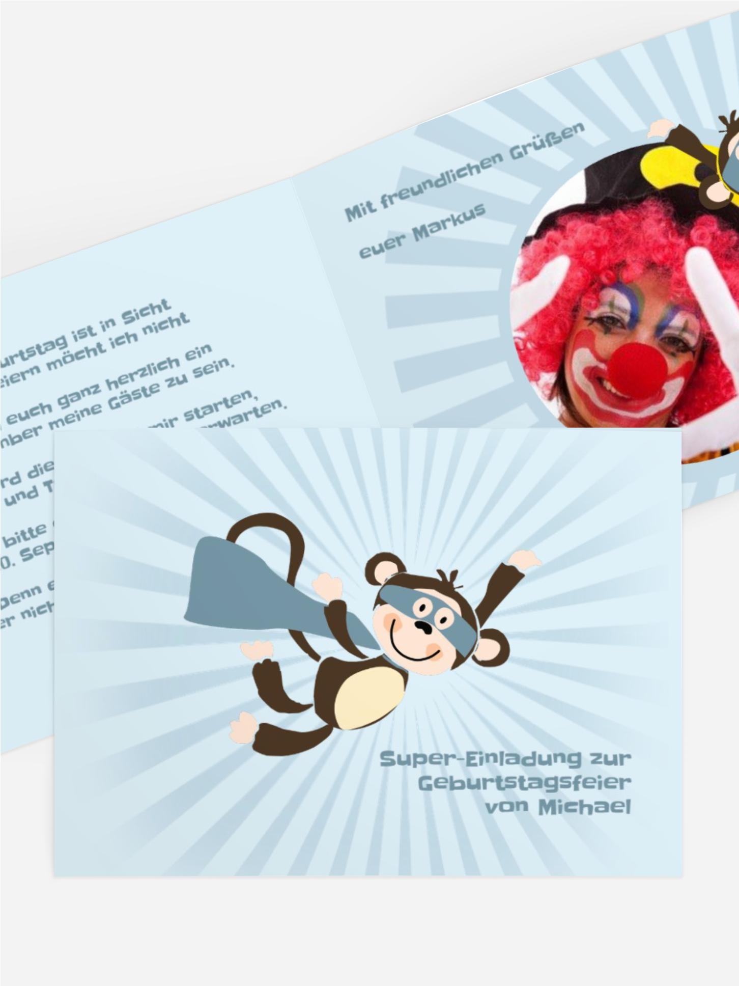 Geburtstagseinladung Superaffe Foto