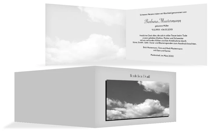 Dankeskarte Wolkenhimmel 2 quer