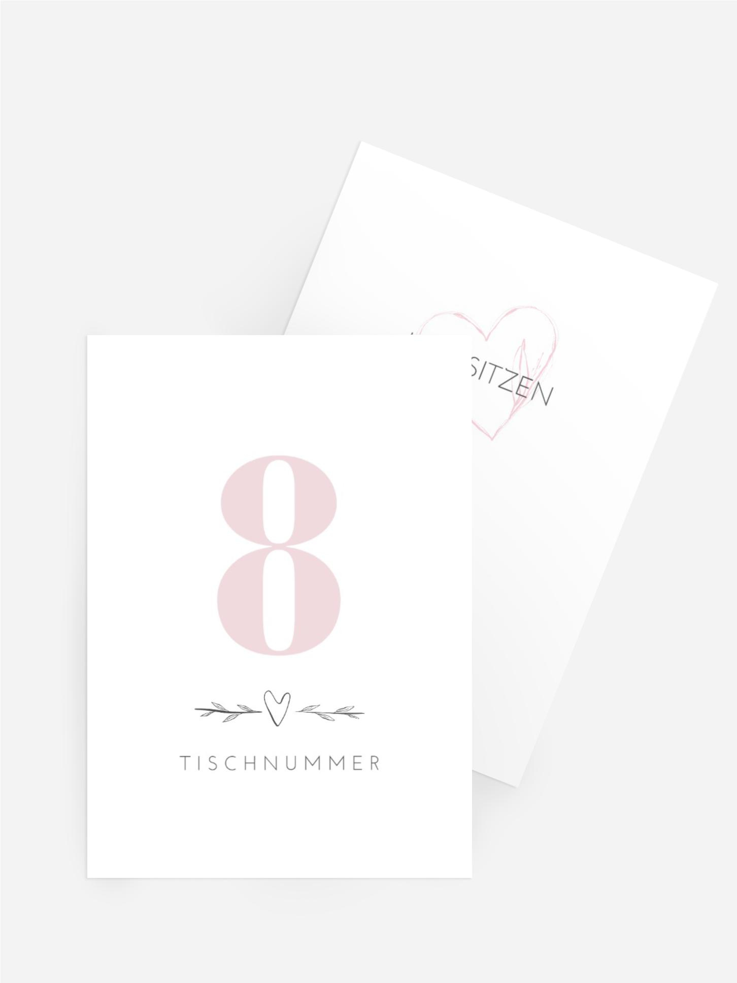 Tischnummer Hochzeit Herzensziel