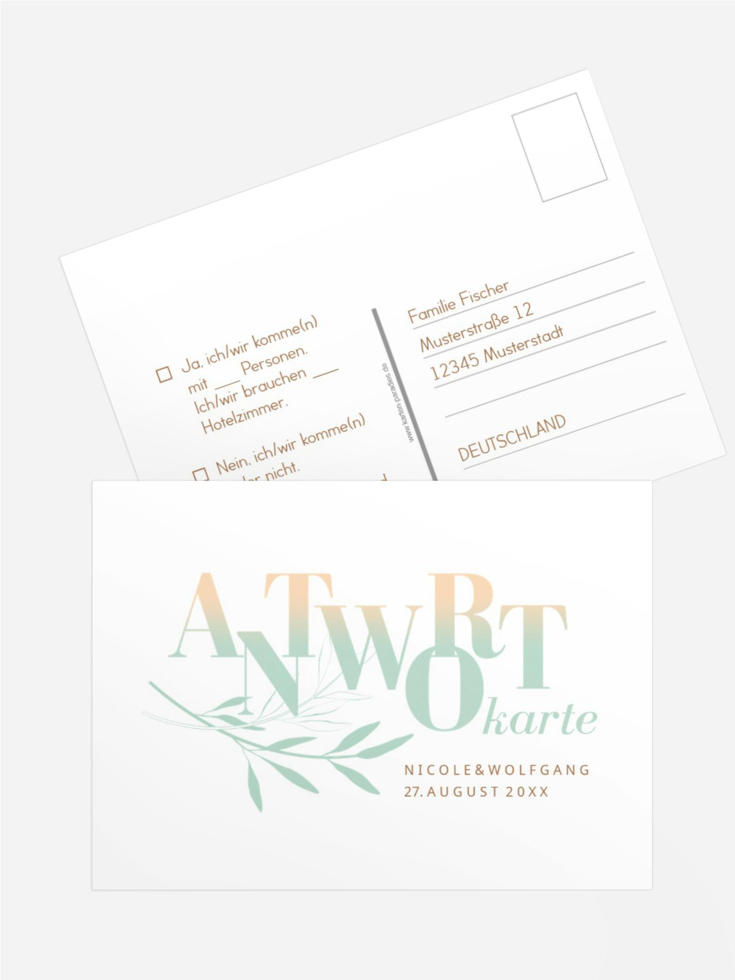 Antwortkarte Liebe Invertiert