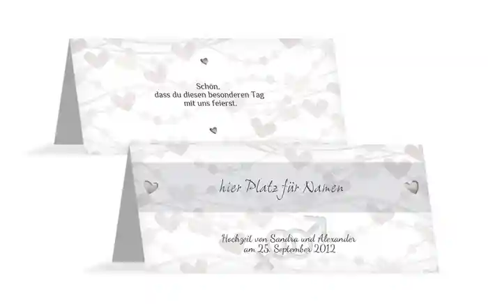 Tischkarte Im Zeichen der Liebe
