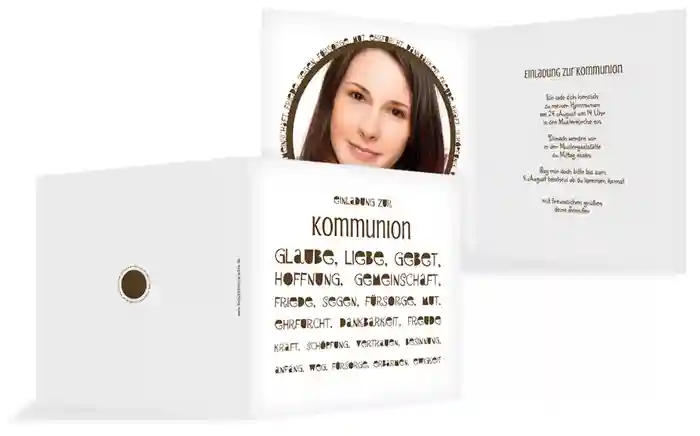 Einladungskarte Kommunion Spruchkreis