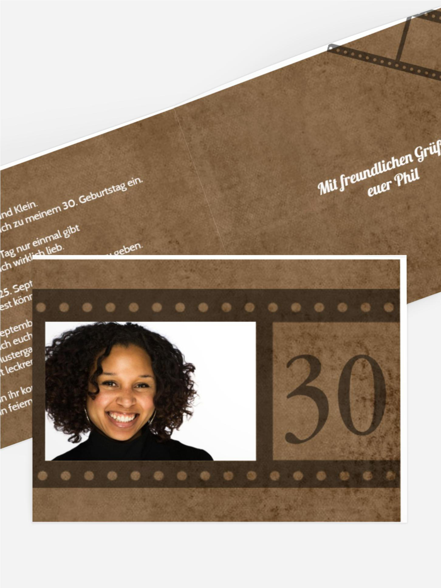 Geburtstagseinladung Retrofilm 30 Foto