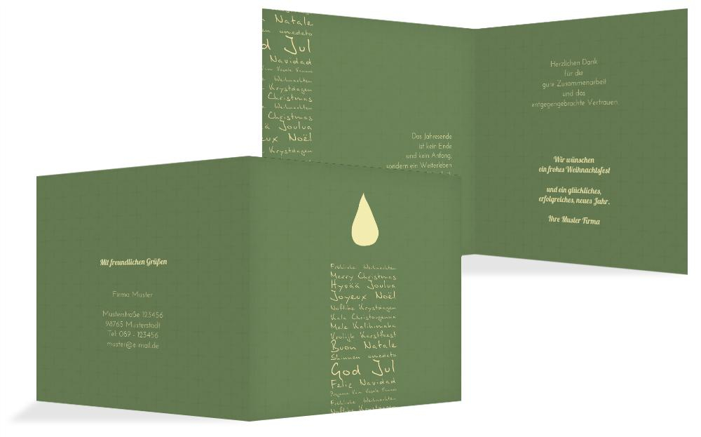Weihnachts Grußkarte geschäftlich Schriftkerze