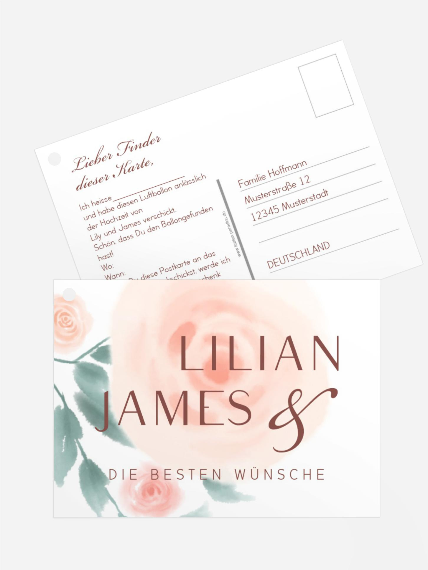 Ballonflugkarte Zentrale Rose