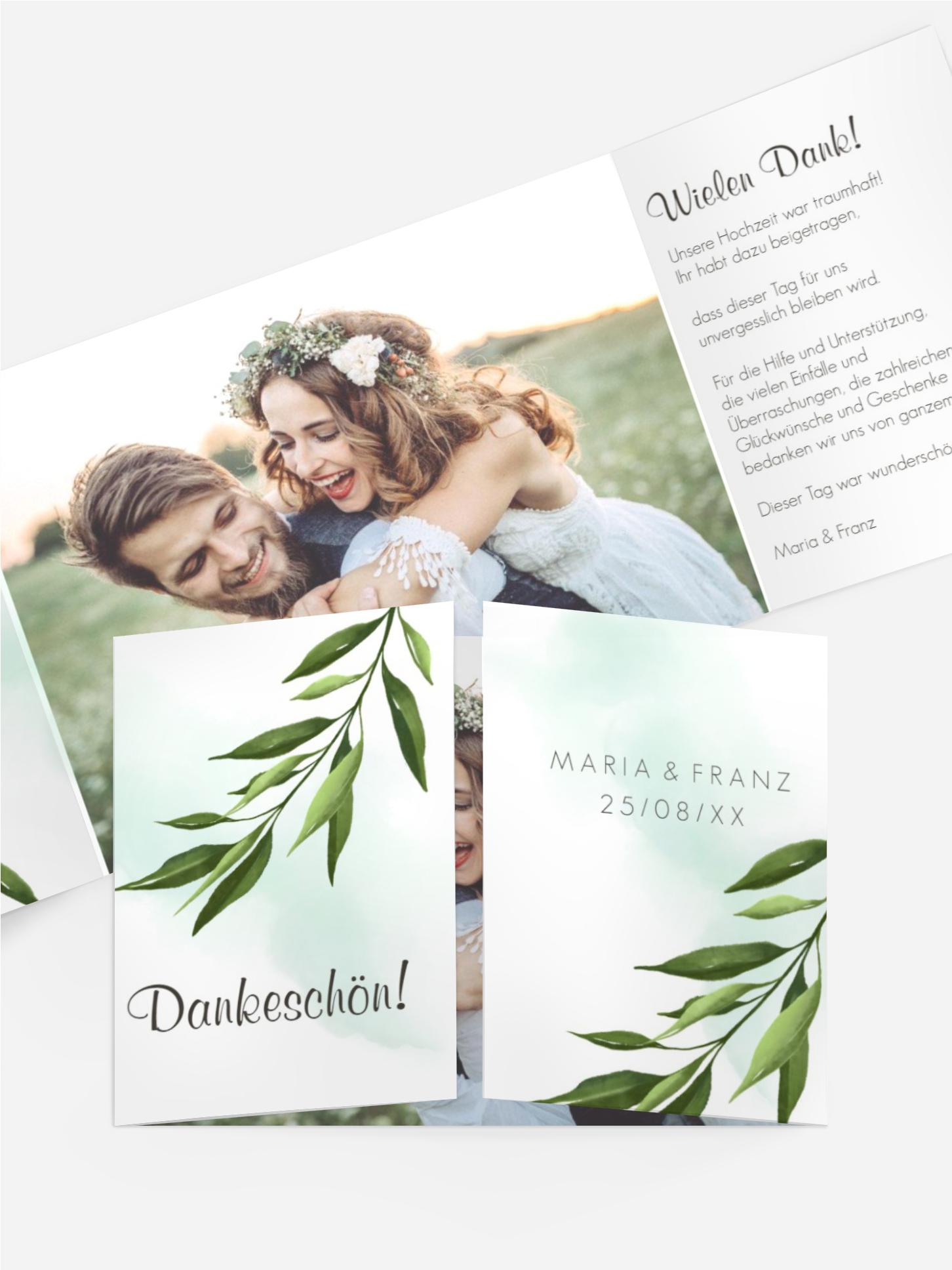 Dankeskarte Grüner Zweig