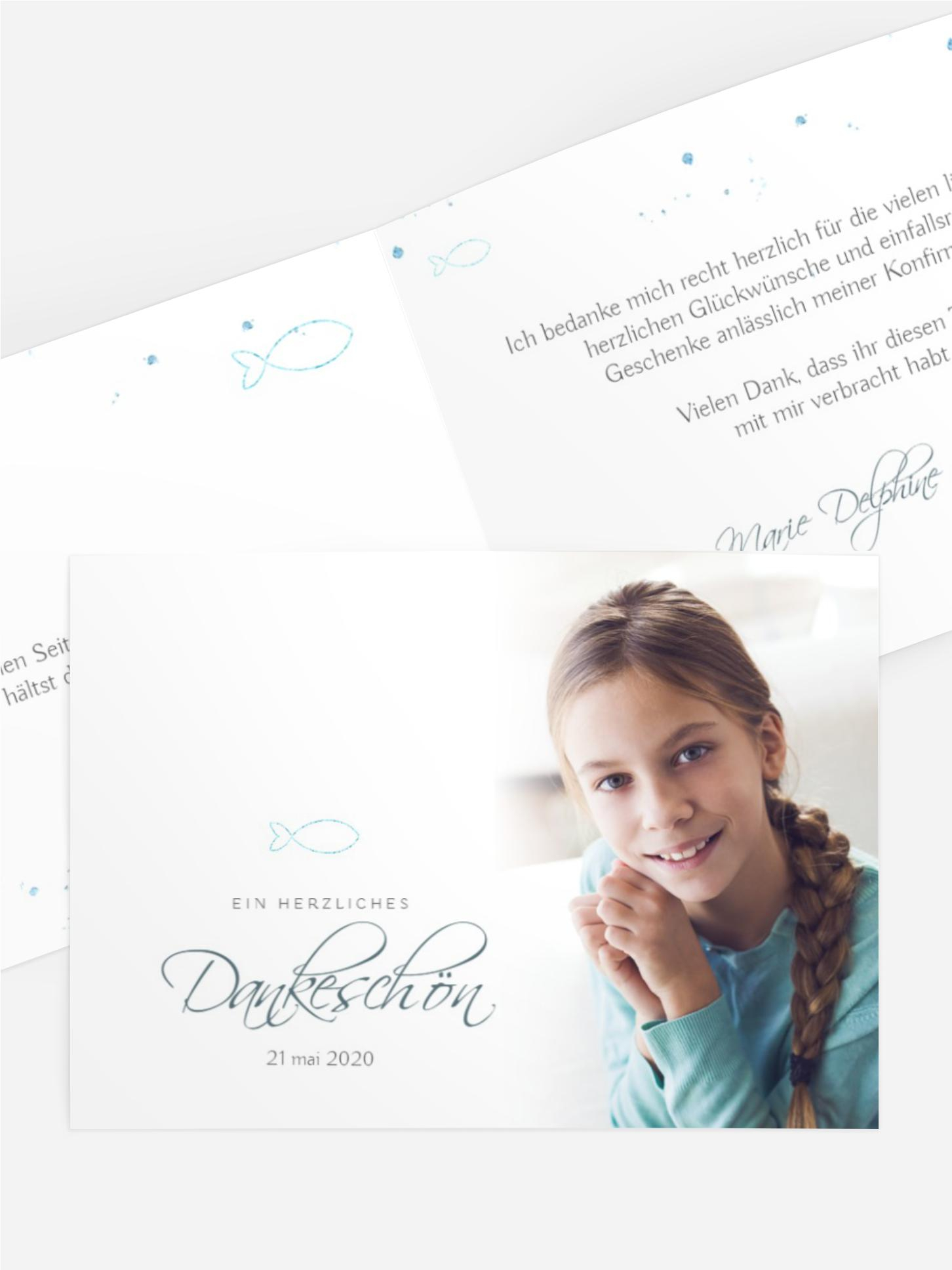 Dankeskarte Konfirmation Fay